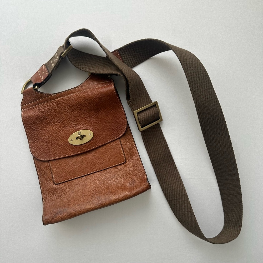 MULBERRY ANTONY Natural Oak Leather Crossbody Messenger Bag